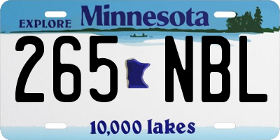 MN license plate 265NBL