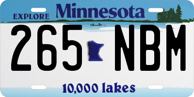 MN license plate 265NBM