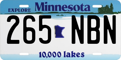 MN license plate 265NBN