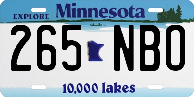 MN license plate 265NBO