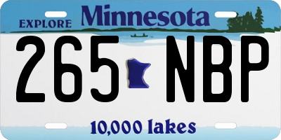 MN license plate 265NBP