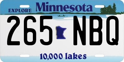 MN license plate 265NBQ
