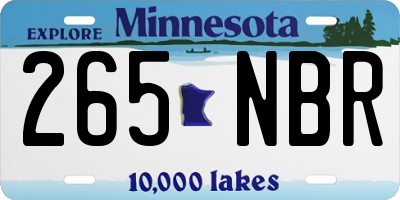 MN license plate 265NBR
