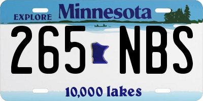 MN license plate 265NBS