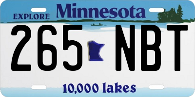 MN license plate 265NBT