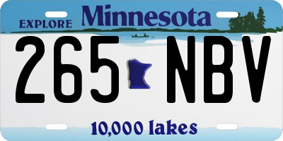 MN license plate 265NBV