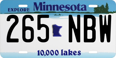 MN license plate 265NBW