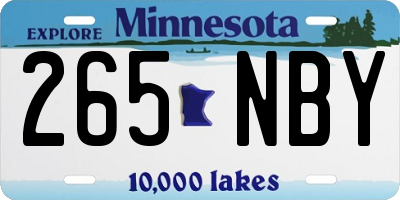 MN license plate 265NBY