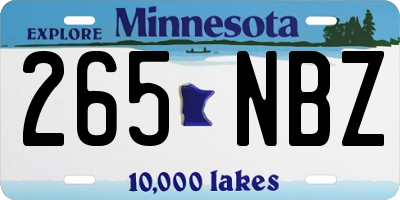 MN license plate 265NBZ