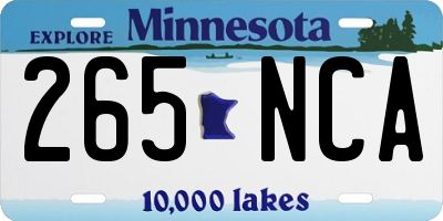 MN license plate 265NCA