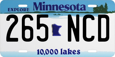 MN license plate 265NCD