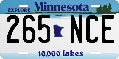 MN license plate 265NCE