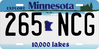 MN license plate 265NCG