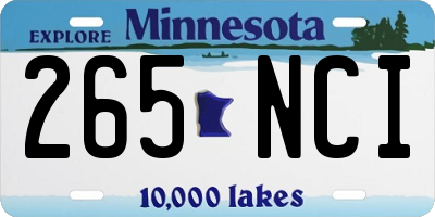 MN license plate 265NCI