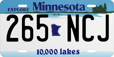 MN license plate 265NCJ