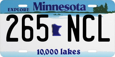 MN license plate 265NCL