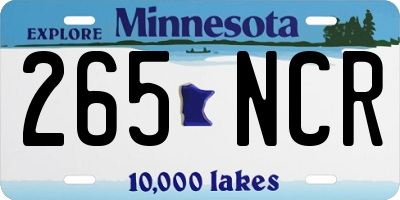 MN license plate 265NCR