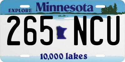 MN license plate 265NCU