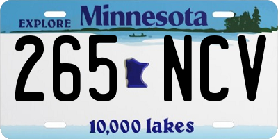 MN license plate 265NCV