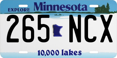 MN license plate 265NCX
