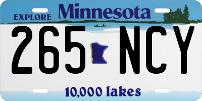MN license plate 265NCY