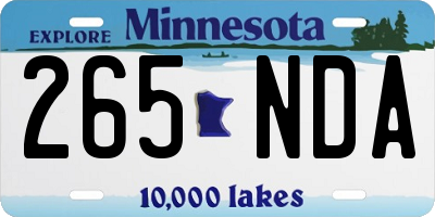 MN license plate 265NDA