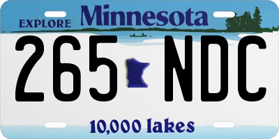 MN license plate 265NDC
