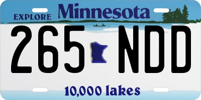 MN license plate 265NDD
