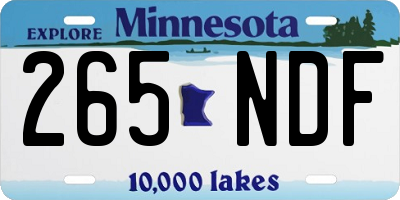 MN license plate 265NDF