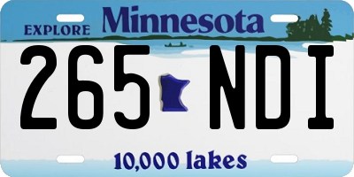 MN license plate 265NDI