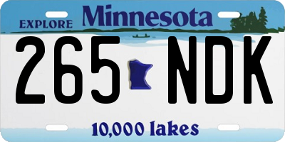 MN license plate 265NDK
