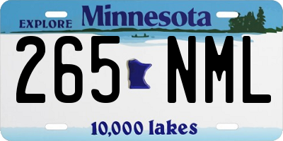 MN license plate 265NML