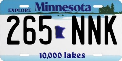 MN license plate 265NNK