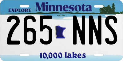 MN license plate 265NNS