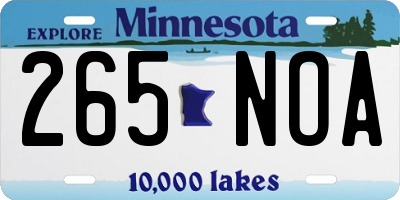 MN license plate 265NOA