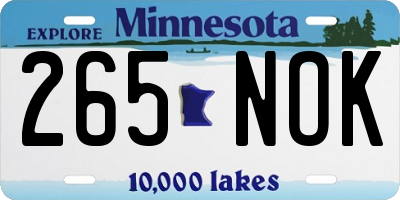 MN license plate 265NOK