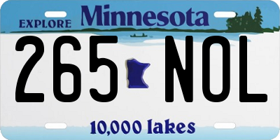 MN license plate 265NOL