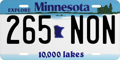 MN license plate 265NON