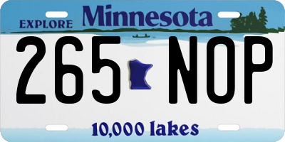 MN license plate 265NOP