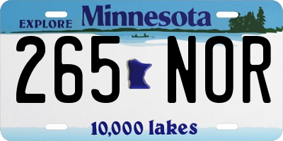 MN license plate 265NOR