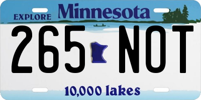 MN license plate 265NOT