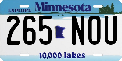 MN license plate 265NOU