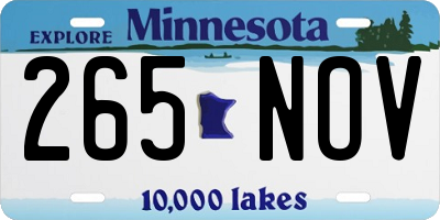 MN license plate 265NOV