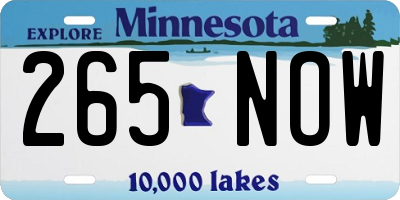 MN license plate 265NOW