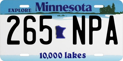 MN license plate 265NPA