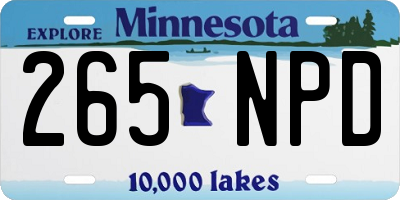 MN license plate 265NPD