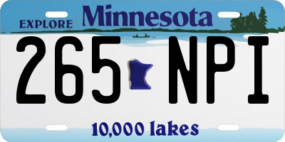 MN license plate 265NPI