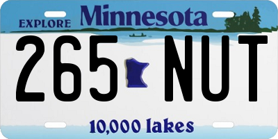MN license plate 265NUT