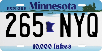 MN license plate 265NYQ