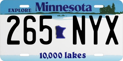 MN license plate 265NYX